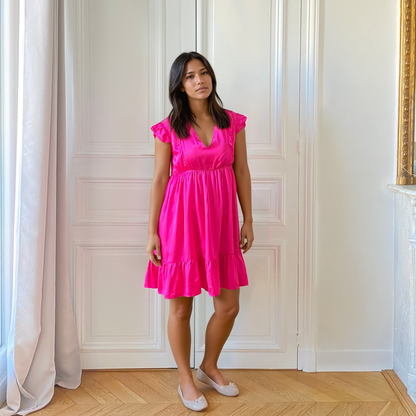 Menthe fuchsia, robe de grossesse et d'allaitement