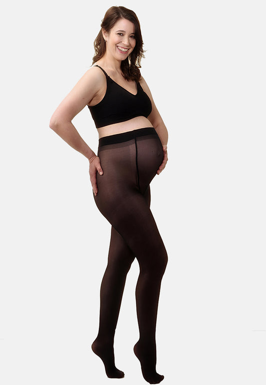 Collants de grossesse 40 Deniers Noir Semi-transparent